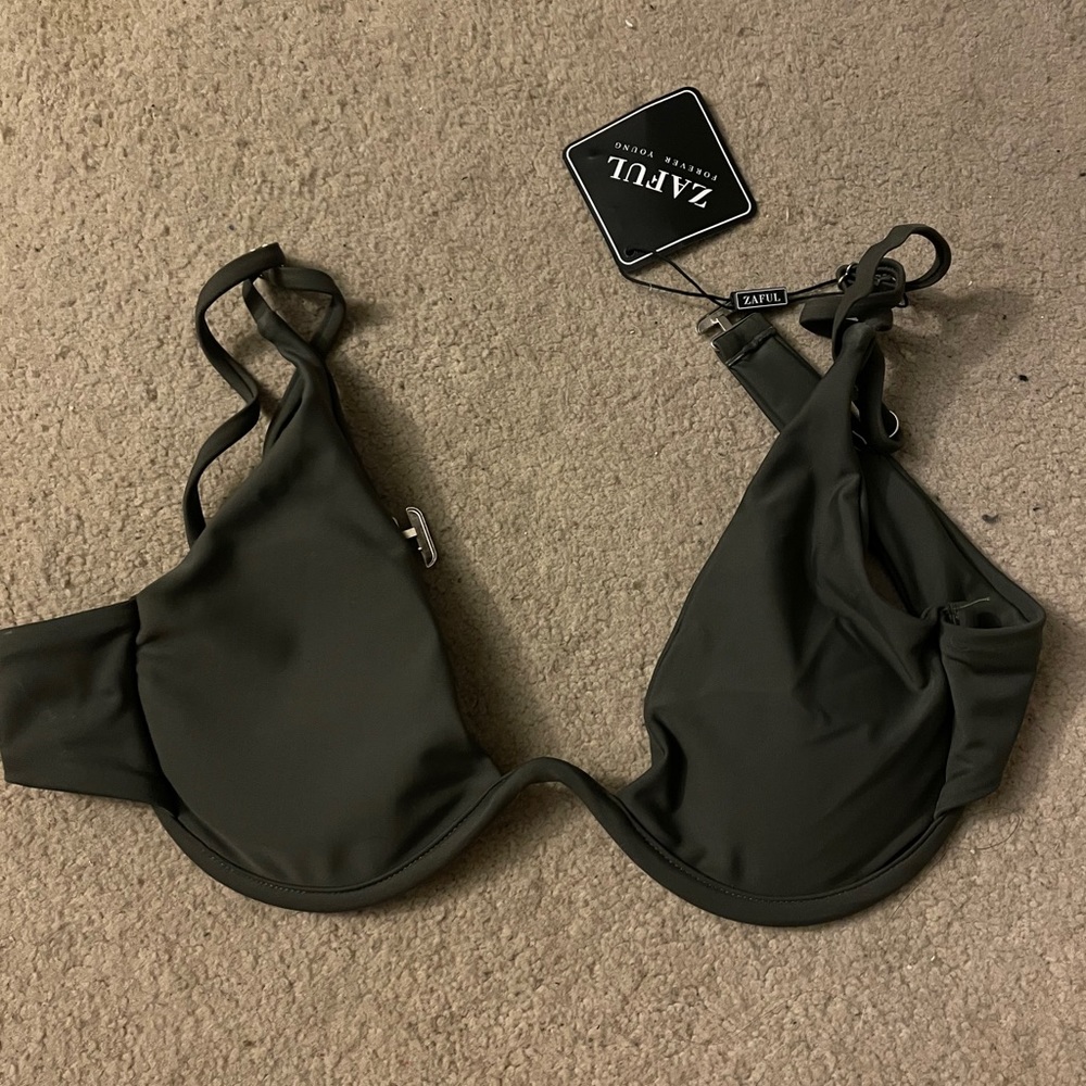 brand new zaful army green bikini top